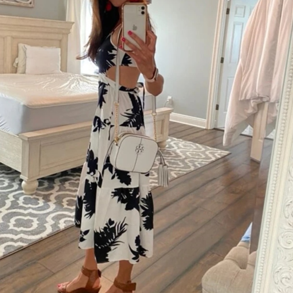 Floral Print Tie Back Cami Dress - Picture 2 of 12